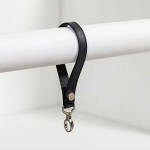 Thirty-One Gifts Wristlet Strap Bladk Distressed Pebble with Silver Hardware